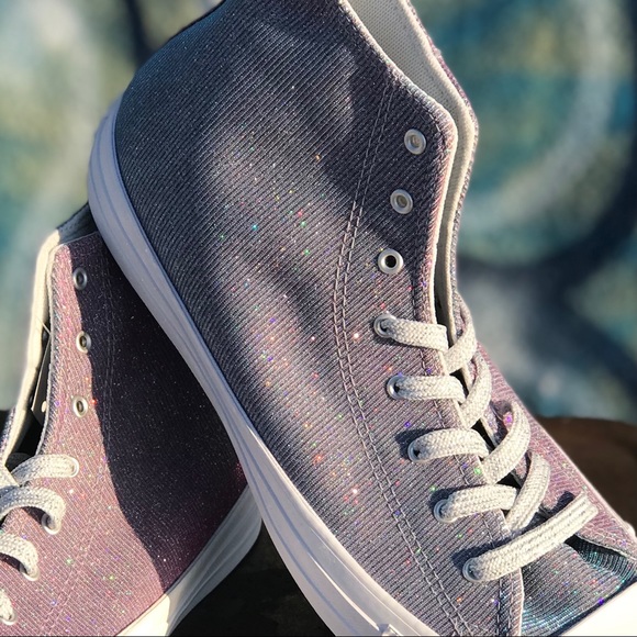 Wmns Converse CTAS Hi Platinum Glitter Sneakers - Picture 12 of 12